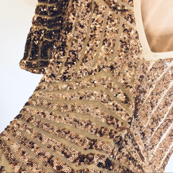 F21 ROSE GOLD SEQUIN DRESS - Picture 4 of 5